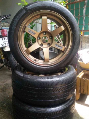 TE37 ขอบ 17 5รู 114 พร้อมยางชุดล่ะ 13,500