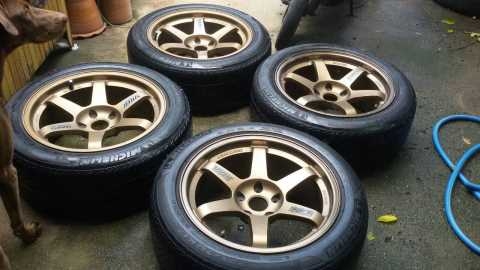 TE37 ขอบ 17 5รู 114 พร้อมยางชุดล่ะ 13,500