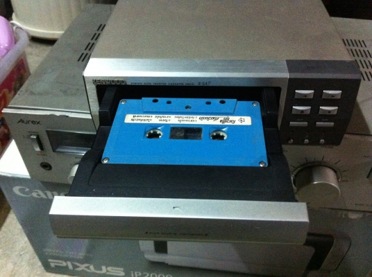 เครื่องเล่นตลับเทปแบบถาดเลื่อนเข้า-ออก KENWOOD จากญี่ปุ่น เทสลองต่อทดสอบการทำงานตามภาพ