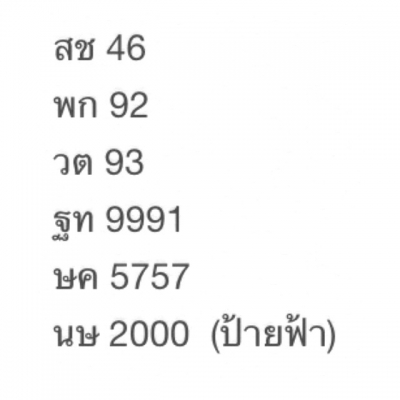 สณ86 ภฐ10 สช46 พก92 วต93 พต1100 ษค5757 อล8484