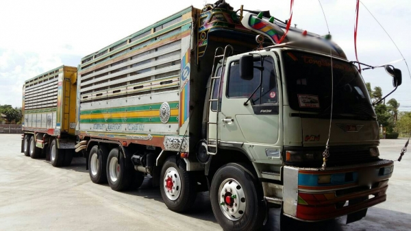 ขายรถพ่วง 24 ล้อ แม่-ลูก กระบะเนียมคอกเกษตรดั้ม HINO FM3M วางเครื่อง.P11C -320 แรง เกียร์เดิม มีสโล รถสวย ราคา.คุยต่อรองกันได้ครับ