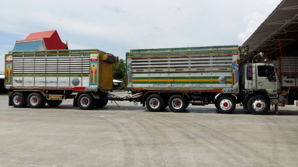 ขายรถพ่วง 24 ล้อ แม่-ลูก กระบะเนียมคอกเกษตรดั้ม HINO FM3M วางเครื่อง.P11C -320 แรง เกียร์เดิม มีสโล รถสวย ราคา.คุยต่อรองกันได้ครับ