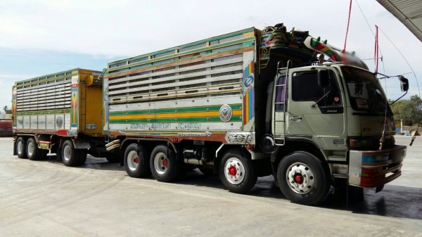 ขายรถพ่วง 24 ล้อ แม่-ลูก กระบะเนียมคอกเกษตรดั้ม HINO FM3M วางเครื่อง.P11C -320 แรง เกียร์เดิม มีสโล รถสวย ราคา.คุยต่อรองกันได้ครับ