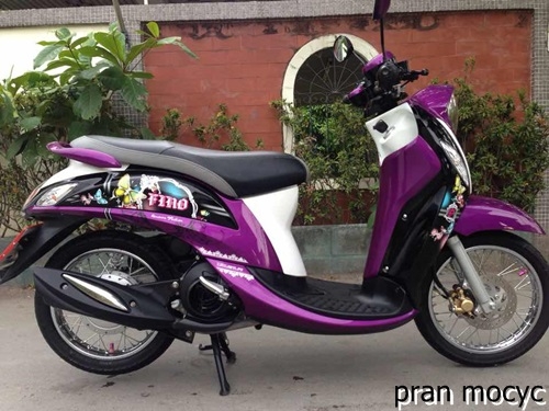 ขาย fino-fiหัวฉีด รุ่นFashionสีดำม่วงขาว รถปี2014 ไมล์เเท้4,432กม.