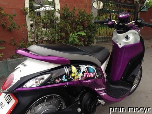 ขาย fino-fiหัวฉีด รุ่นFashionสีดำม่วงขาว รถปี2014 ไมล์เเท้4,432กม.