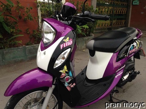 ขาย fino-fiหัวฉีด รุ่นFashionสีดำม่วงขาว รถปี2014 ไมล์เเท้4,432กม.