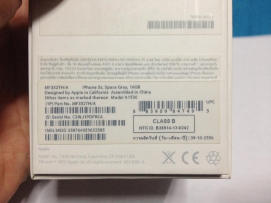 ไอโฟน 5S ลดเหลือ 12,900 ต่อรองได้ สีเทา Gray 16G เครื่องศูนย์ อุปกรณ์แท้ครบกล่องรายละเอียดตามรูป อีมี่เครื่องกับกล่องตรง สภาพดีมาก ใช้งานได้ปกติทุกอย่าง ไม่ติดล็อคใดๆ หมดประกันแล้ว ติดฟลิม์กระจกนิรภัยกันแตกสีทองหน้าหลัง แถมอุปกรณ์เสริมให้ทุกชิ้นตามรูป ราค
