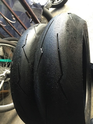Pirelli super corsa สายฟ้า ดอกเต็ม ๆ 120/70/17- 180/55/17 ปี 14
