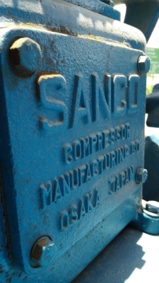 Sale>>ปั้มลม sanco made in japan 2 สูบ 260 ลิตร (ไม่มีมอเตอร์)