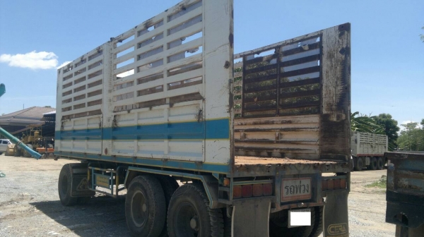 ลูกพ่วง 3 เพลาแท้ ไม่ดัมพ์ คอกเกษตร ยาว 7.20 เมตร ปี 53