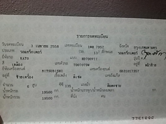 ขายแบ็คโฮ KATO HD700 (ขนาด200)