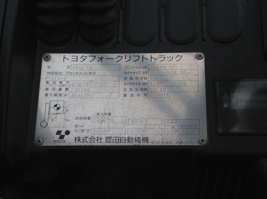 ขาย !! รถโฟร์คลิฟต์  TOYOTA 8FGL10 รถนอก ติดแก๊ส สภาพสวย เอกสารครบ พร้อมใช้งาน (เจ้าของขายเอง)