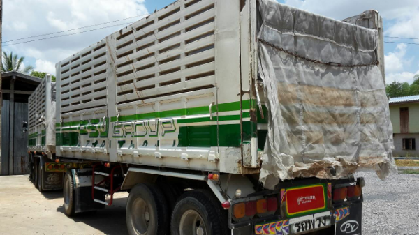 ขายดาวน์รถบรรทุก 24 ล้อพ่วงแม่ลูกดัมพ์ ISUZU DECA 344 แรงม้าปี 2556 ลูกพ่วง 3 เพลาไมล์ 120000 ขายดาวน์ 1350000