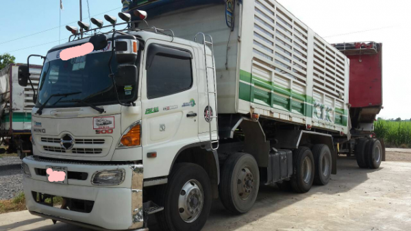 ขายดาวน์รถบรรทุก 24 ล้อพ่วงแม่ลูกดัมพ์ ISUZU DECA 344 แรงม้าปี 2556 ลูกพ่วง 3 เพลาไมล์ 120000 ขายดาวน์ 1350000