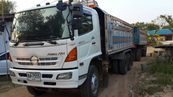 ขายดาวน์รถพ่วง 18 ล้อดั้ม แม่-ลูก กระบะปิเนียม ยี่ห้อ Hino รุ่น Mega FM2P