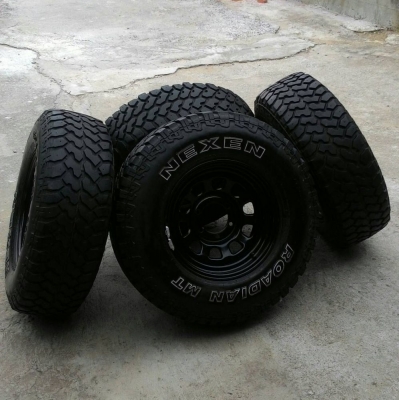 ขายล้อกะทะลาย Rock 16x8 OFF 0 พร้อมยาง MUD