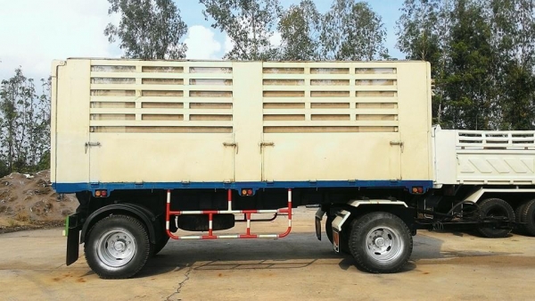 แสงฟ้าเต้นรถ///ขายรถพ่วงHINO-3M ดั้มแม่ลูก เครื่องM10C-240แรงม้า ปี2544 ยางเต็ม