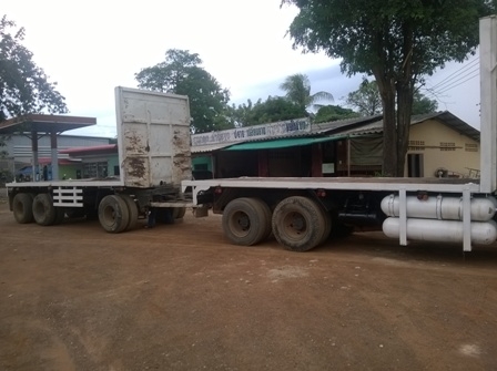 ขายดาวน์หางพ่วงพื้นเรียบสามมิตร 3 เพลา 150000 บาท