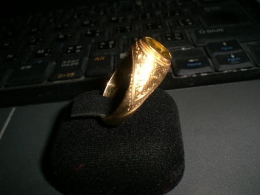 ขายแหวนทองหัวพลอยบุษราคัม