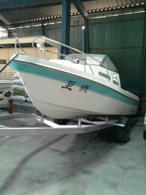 ราคาถูก!!ขายเรือพร้อมเทลเลอร์NISSAN17ฟุตเครื่องNISSAN 50HP