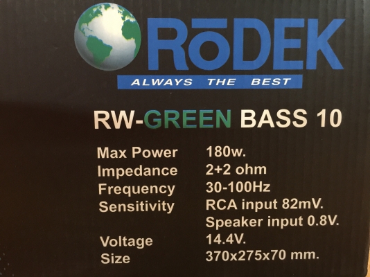 ขาย BASS BOX RODEK RW-GREEN BASS 10