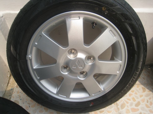 ขายล้อแม็กเดิม Mitsubishi mirage 14"x4.5" 4รู 100 et46 +ยางปี12 (081-3747940)