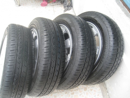 ขายล้อแม็กเดิม Mitsubishi mirage 14"x4.5" 4รู 100 et46 +ยางปี12 (081-3747940)