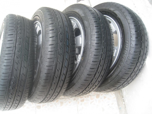 ขายล้อแม็กเดิม Mitsubishi mirage 14"x4.5" 4รู 100 et46 +ยางปี12 (081-3747940)