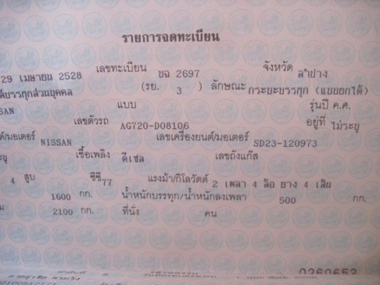 ขาย NISSAN SD23 กระบะดั้มใหม่