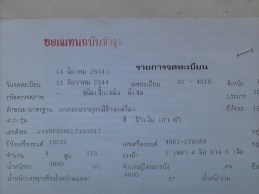 ขายรถบรรทุก  6ล้อ  115 แรง  NPR พร้อมใช้งาน เอกสารพร้อมโอน