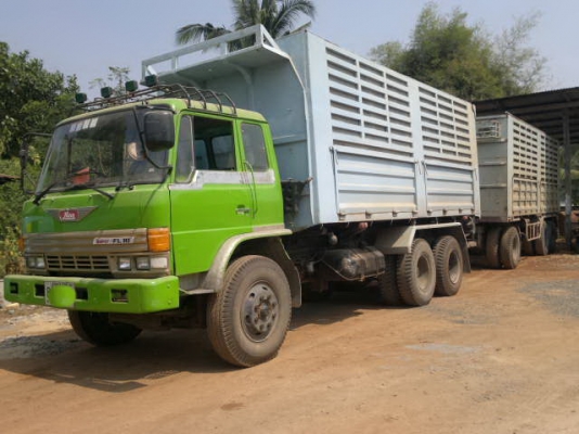 ขายรถพ่วง 22 ล้อ 2 เพลา แม่-ลูก กระบะเหล้กคอกเกษตรดั้ม HINO F18 วางเครื่อง.P11C 320 แรง สภาพรถสวย ราคาคุยกันได้