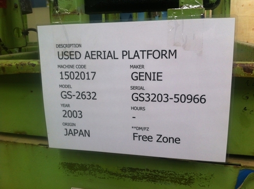 รถกระเช้าไฟฟ้าเก่านอก 7.9เมตร 3 คัน GS2632 ปี2002 ราคาพิเศษครับ เคลียร์ Stock ก่อนไปบ้านใหม่ ใครหาอยู่ติดต่อมาได้เลยครับ
