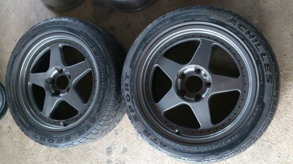 ล้อซิ่ง 5ก้าน มี2วง 5รู120 ไม่ซ่อมไม่ดุ้ง พร้อมยางAchilles 235/45/17ปี11