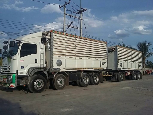 ขาย ISUZU 360 พ่วงแม่ลูก กระบะเนียมดั๊ม คอกเกษตร รถปี 57