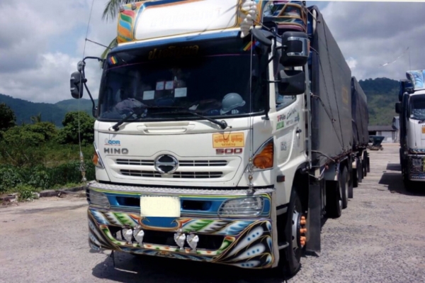 ขาย HINO 344 พ่วงแม่ลูก กระบะเหล็ก คอกเกษตรดั๊ม รถปี 56