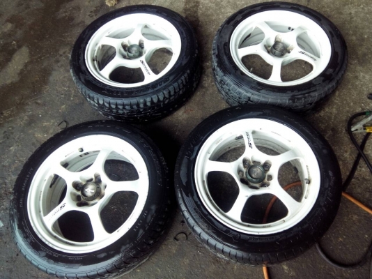 ขายแม็ก SPOON ขอบ15 4รู100พร้อมยาง4วง 4500