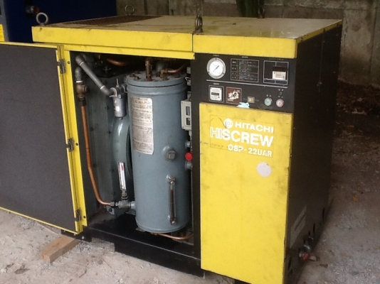 ปั๊มลมสกรู30แรงHITACHI OSP 22 เก่าญี่ปุ่น. 0833554933
