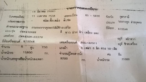 ขาย 10 ล้อดั้ม UD CWM430M มีระบบลำโพงลากพ่วง เครื่อง PE6 230 แรงม้า คัสซีสวยตลอดเส้น ช่วงล่างดี แอร์เย็นฉ่ำ ทะเบียนพร้อมโอน ขาย 10 ล้อดั้ม UD CWM430M มีระบบลำโพงลากพ่วง เครื่อง PE6 230 แรงม้า คัสซีสวยตลอดเส้น ช่วงล่างดี แอร์เย็นฉ่ำ ทะเบียนพร้อมโอน