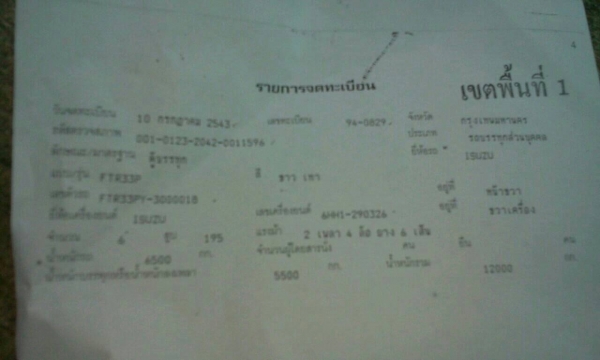 ขายด่วน ISUZU DAGA เครื่อง 6HH1 195 แรง ตู้ 3 บานยาว 7.20 เมตร ยาง9.00 ขอบ 20 ราคา 680,000