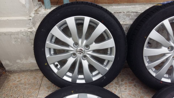 ขายล้อแม็กป้ายแดง Suzuki swift 16" พร้อมยางใหม่ปี15 สนใจติดต่อเล็กคลองสามครับ 081-3747940