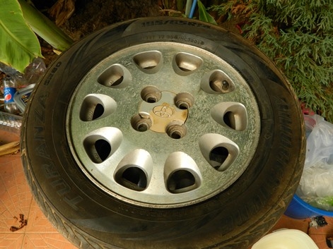 ขายล้อแม็ก14สามห่วง4x100พร้อมยาง