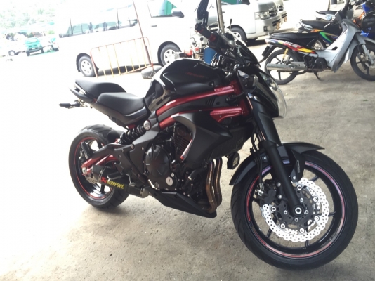 ขายดาวน์ Kawasaki ER6N ปี 2015 สีดำ แฟรมแดง