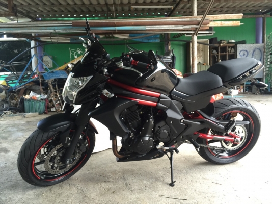 ขายดาวน์ Kawasaki ER6N ปี 2015 สีดำ แฟรมแดง