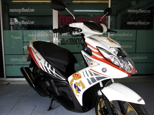 Nouvo sx สีส้มขาว ลาย Real madrid Edition ตัวท๊อป ล้อแมกซ์สีทองหายาก มือหนึ่งรุ่นแพงสุด รถเดือน ก.ย.ปี 57 ไมล์ 4 พันโล 39900