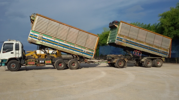 ต้องการขายรถบรรทุกพ่วงดั้มพ์ 22 ล้อ Isuzu deca 320 maxload