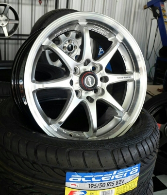 Ce28 ขอบ15 4/100 กว้าง6.5 ออฟ38 สีไฮเปอร์ขอบเงา