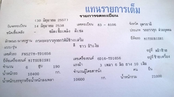 ขาย 10 ล้อดั้ม ไอ้หลง FN527M-TD สภาพสวยเดิมๆ เครื่อง 6D16 195 แรงม้า คัสซีสวย เกียร์ 10 สปีด เบรคใหญ่ เพลาบุ๋ม ทะเบียนพร้อมโอน