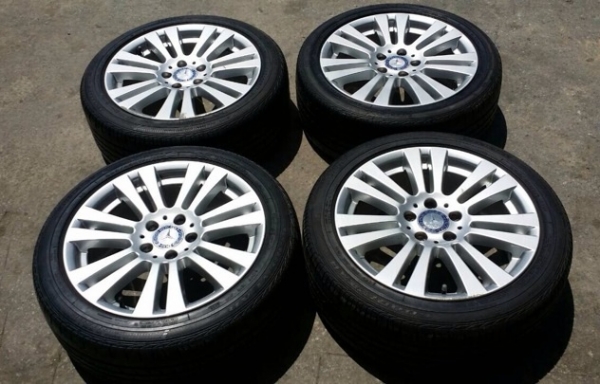 ล้อ BENZ ขอบ17 กว้าง7.5นิ้ว off +47 พร้อมยาง Goodyear 225 45 17 ดอกเยอะ