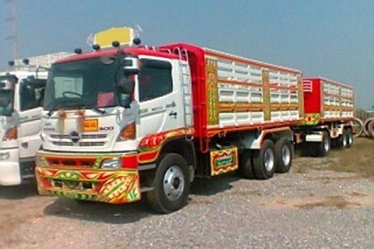 ขายรถใหม่รถบรรทุก 22 ล้อพ่วงแม่ลูกดัมพ์ HINO MEGA FM1A 344 แรงม้าปี 2558 ลูกพ่วง 3 เพลา ขายดาวน์15\% 628000