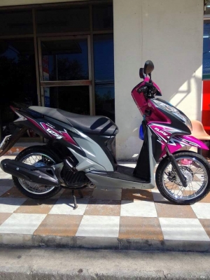 ใหม่ล่าสุด Honda Click 125i ปี 2556 สีชมพู ดำด้าน รุ่น Racing combi - brake รถสวยม๊ากมาก